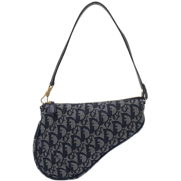 Christian Dior Trotter Pattern Saddle Pouch Handbag - Picture 1 of 9